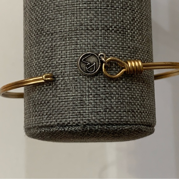 Luca + Danni Lotus Flower Bangle Bracelet Mixed Metal Silver and Brass - Picture 6 of 12